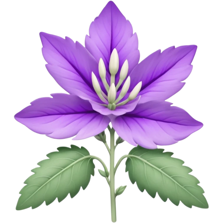 clary sage flower emoticon, cheerful and friendly emoji
