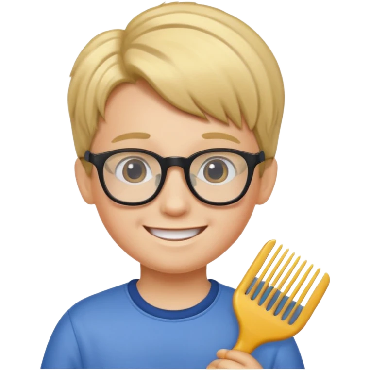 Kid with comb hair and glasses  emoji