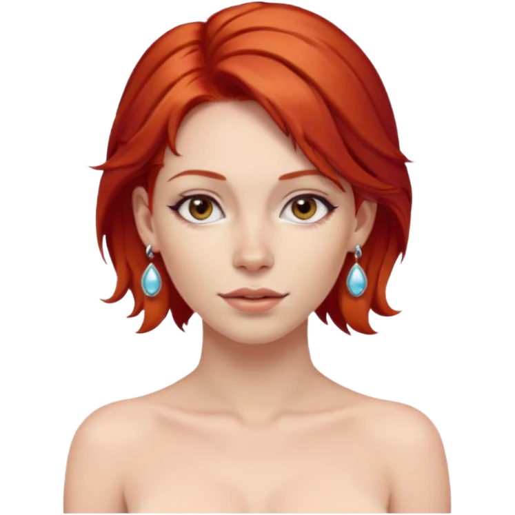 Hot   naked tits red hair princess earrings emoji