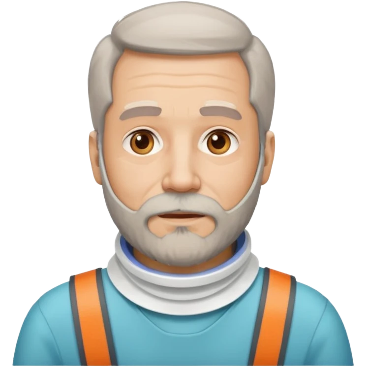 Older man with a beard and a neck brace emoji