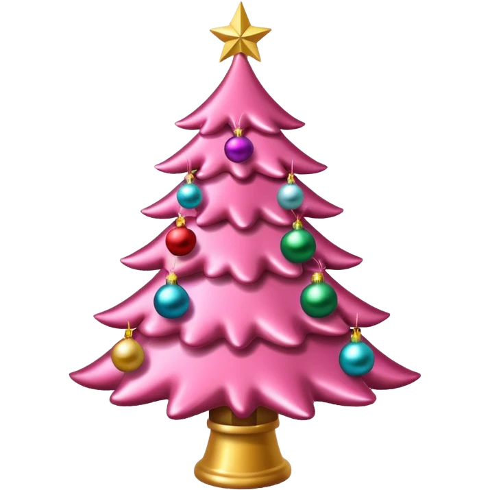 a pink christmas tree emoji emoji