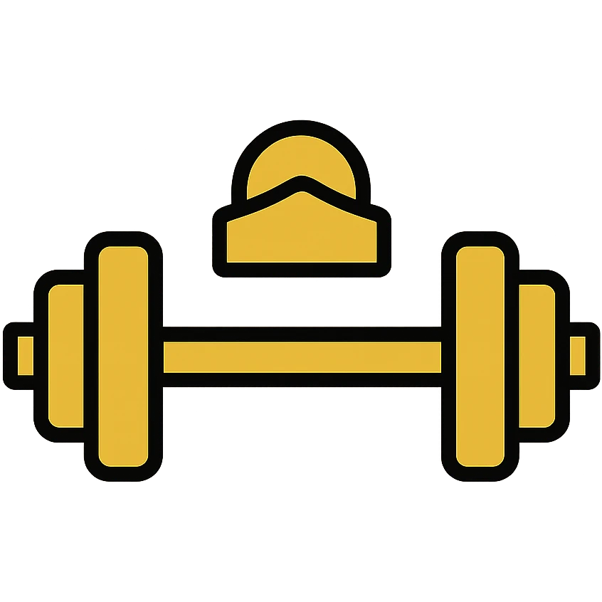 gym icon in gold and black, outlined style emoji