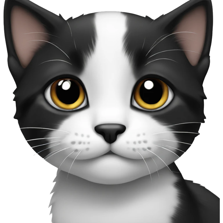 black and white kitten  emoji