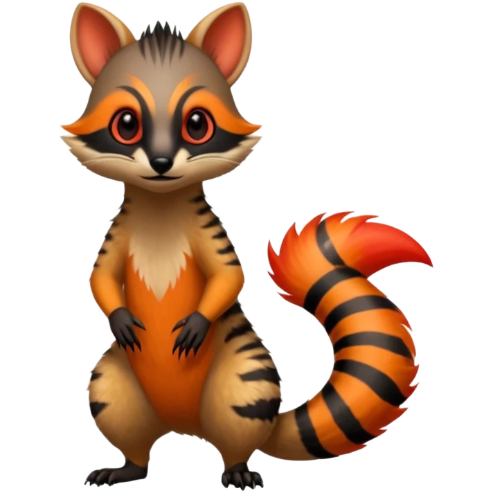 Fiery Handsome Wicked Cool Hot Edgy Badass Numbat-Trico-Civet-Vernid-fusion-hybrid-creature emoji
