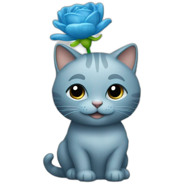 la tête d'un chat qui sort d'un vase bleu emoji