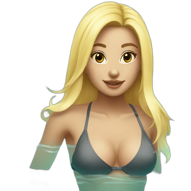 hot catgirl blonde swim suit emoji