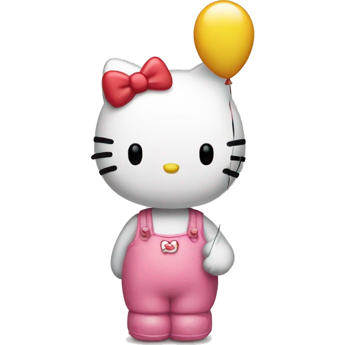 Hello kitty with a balloon emoji