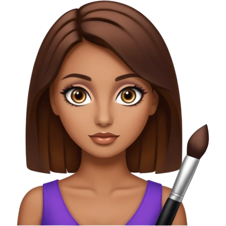 big dark eyes and tanned skin brown hair glamorous  emoji