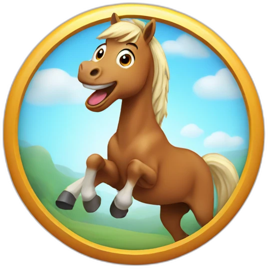 Excited horse emoji