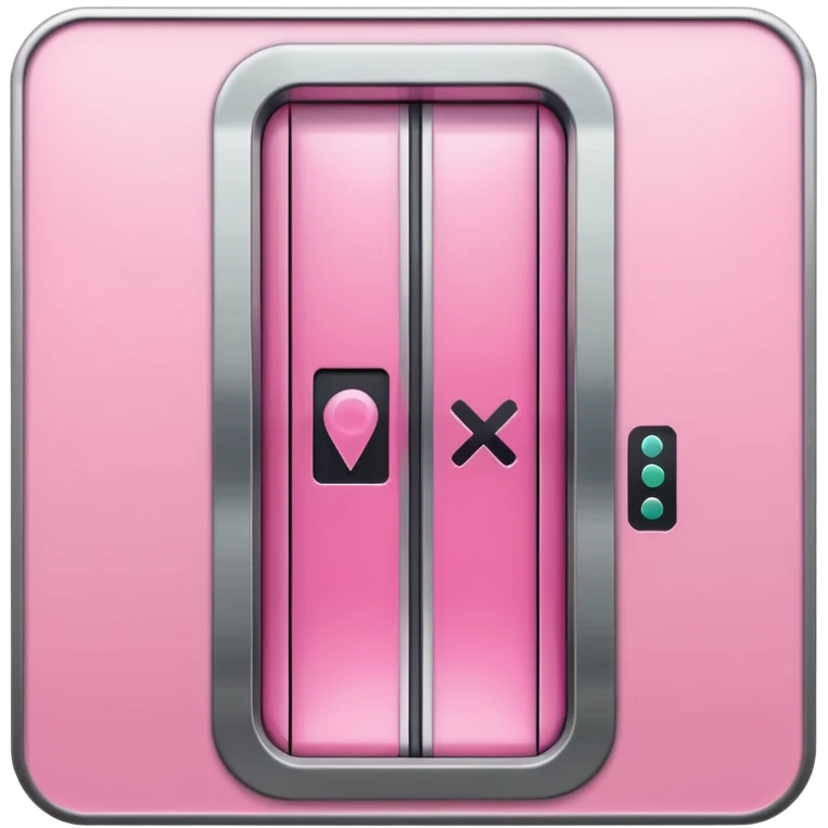 cute pink simple elevator , with up and down symbol ,make it obvious that it’s an elevator  emoji