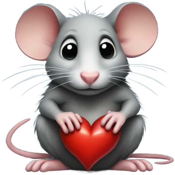 Rat with a broken heart emoji