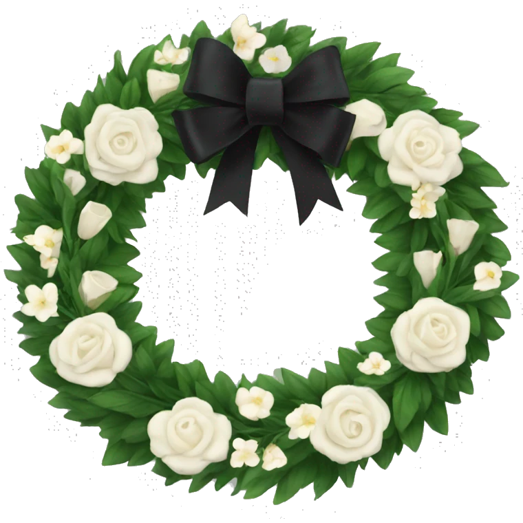 Funeral wreath black bow emoji