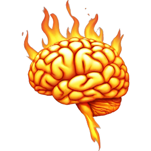 A brain on fire  emoji