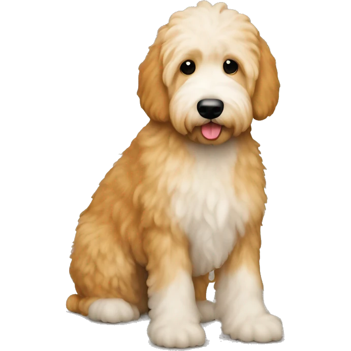 Goldendoodle white with orange goldendoodle emoji