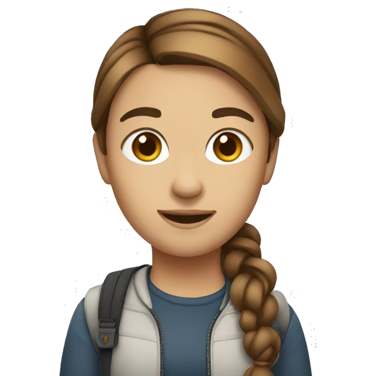 graphic designer with brown hair in ponytail  emoji