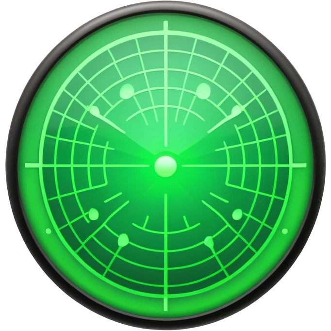 circular radar with blips and grid emoji
