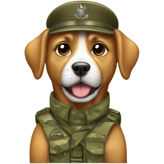 Dog in army emoji