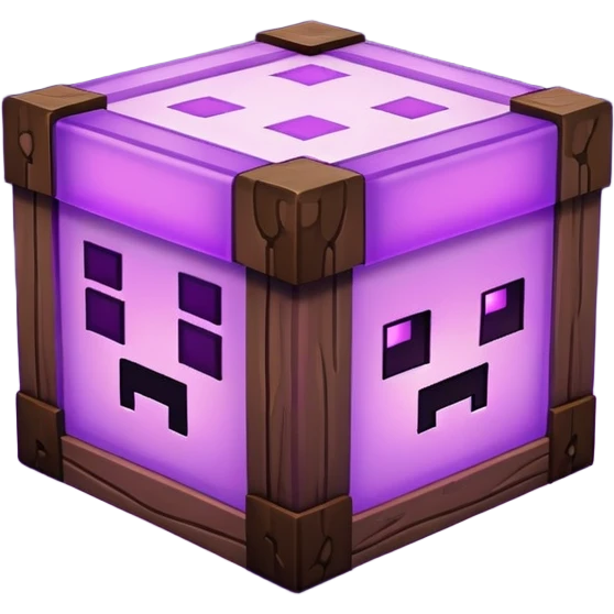 Minecraft box with purple light glowing inside emoji