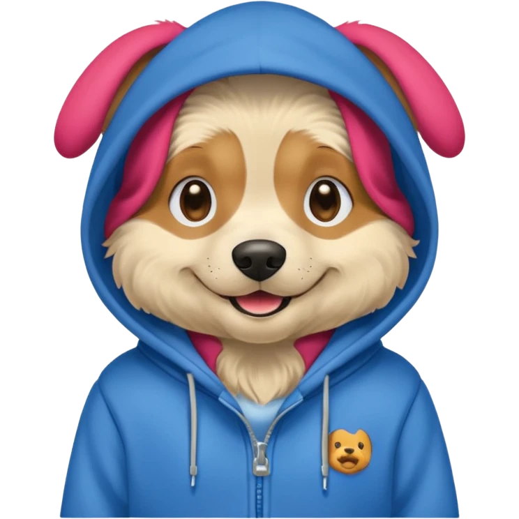 Dog wearing hoodie emoji