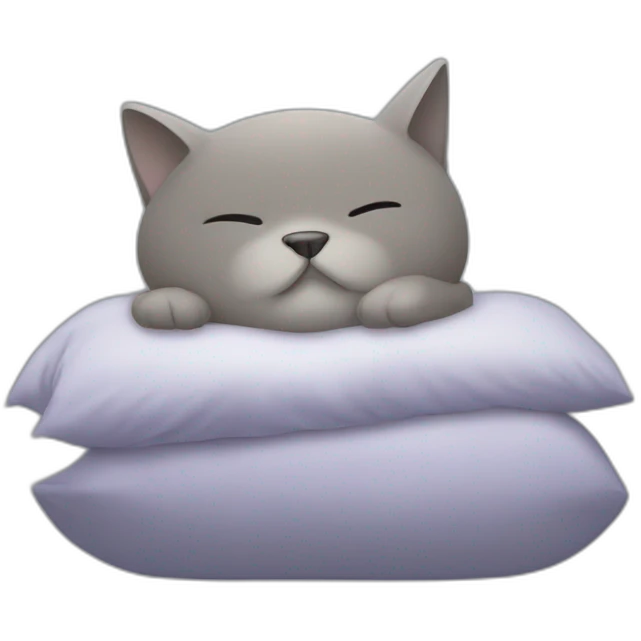 Chat gris qui dort emoji