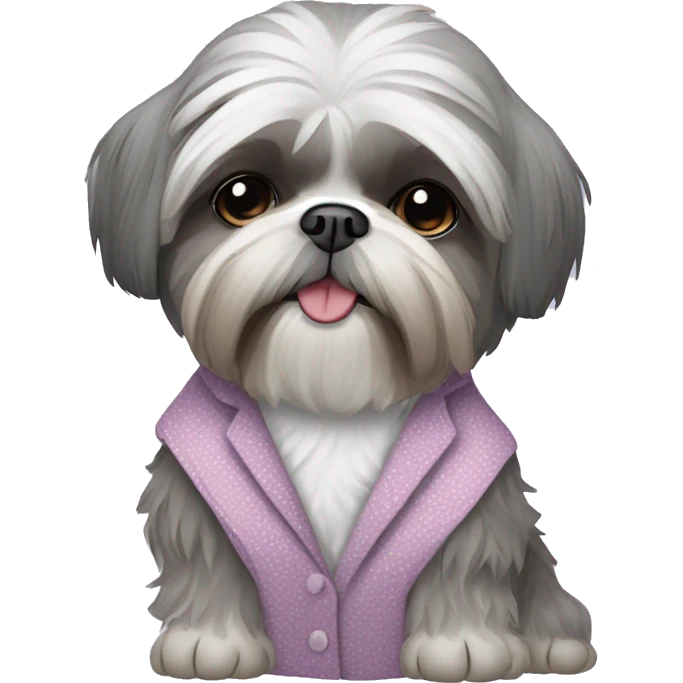 Grey Shih Tzu wearing clothes  emoji