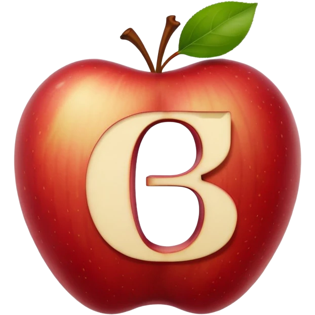 O like empty apple inside letter B emoji
