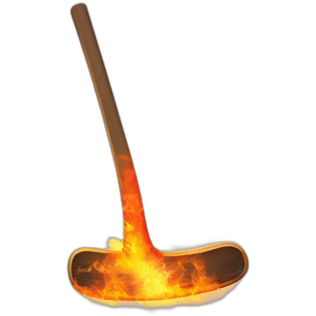 hockey stick with fire emoji