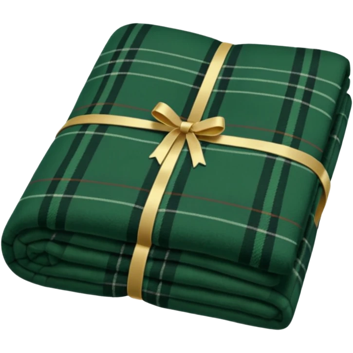 tartan blanket dark green folded  emoji