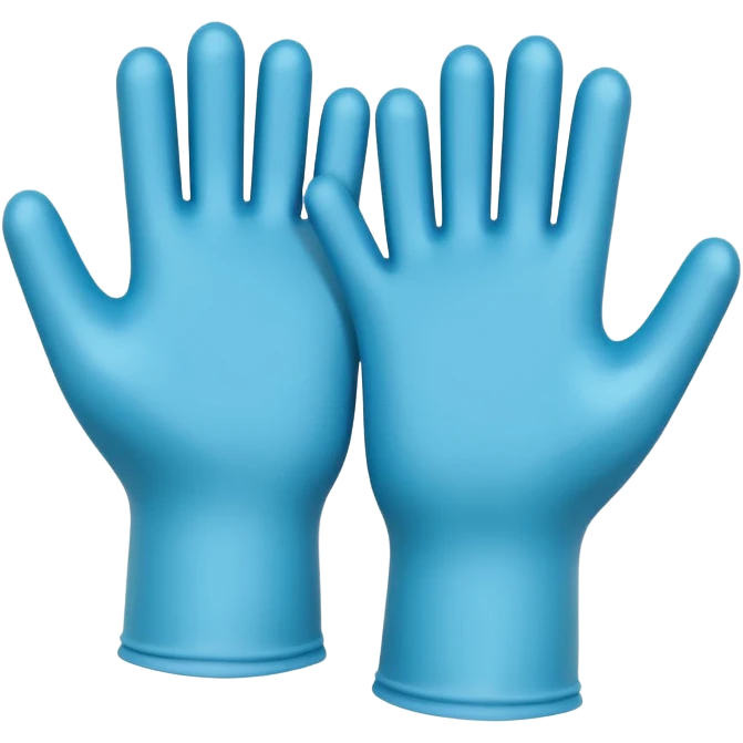 medical gloves object icon, latex gloves pair, 3D cartoon, mobile game icon style, centered, clean background, no text, no watermark
 emoji