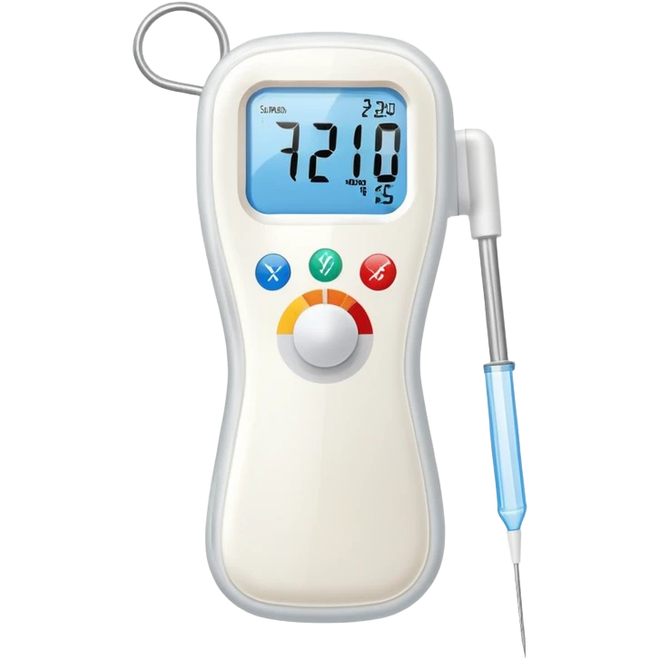 digital thermometer and clean surgical gauze together emoji