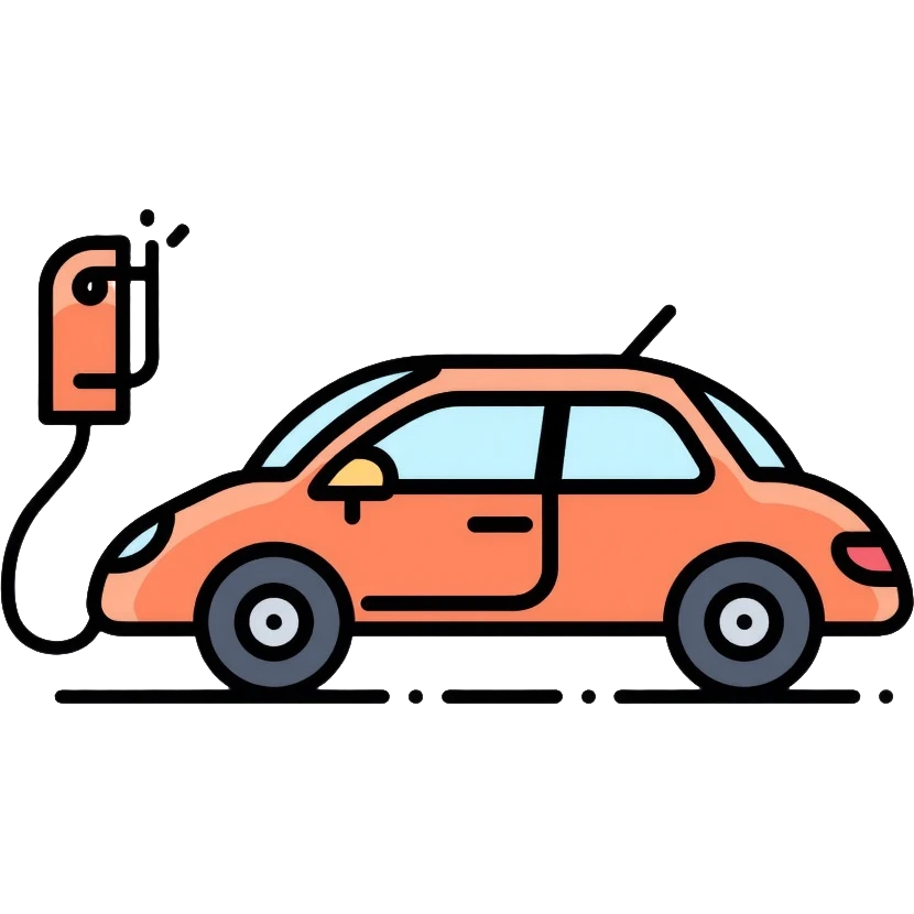 electric car with charging plug emoji