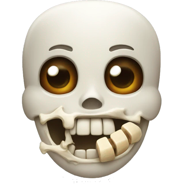 Emojis with bone in mouth happy emoji