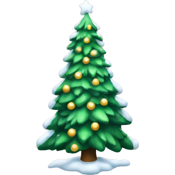 Christmas tree with snow emoji