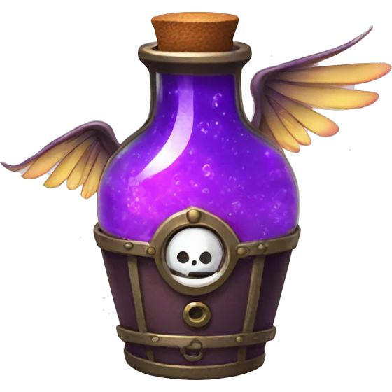 violet magical steampunk potion with colored wings inside emoji