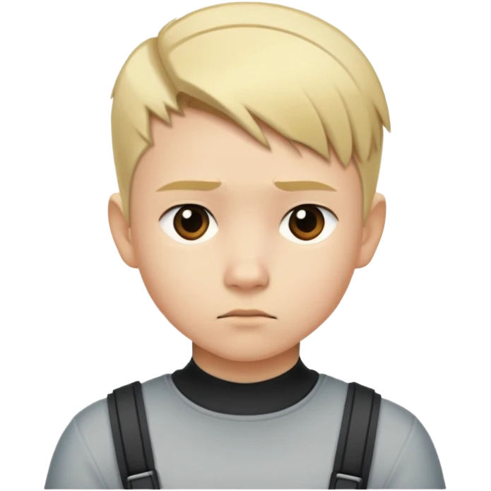 "- Nam
- 10 tuổi
- Da trắng
- Tóc ngắn, vàng, tóc vuốt undercut gọn gàng
- mặt nghiêm túc
" emoji