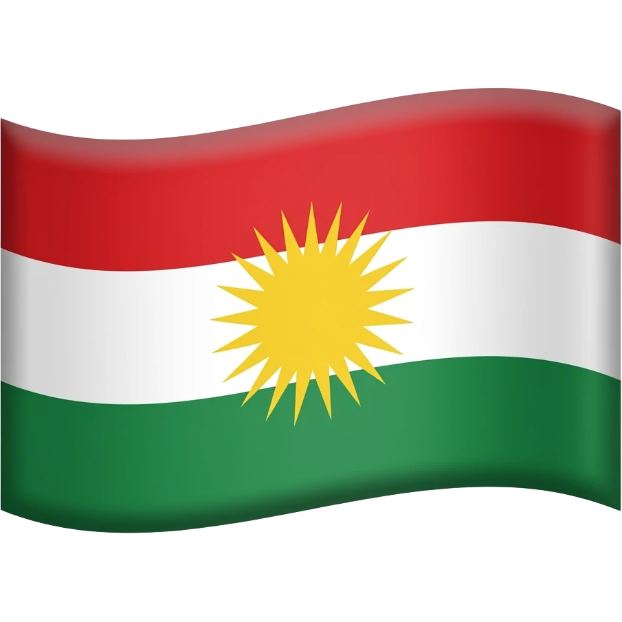 Kurdistan flagge mit Schleife emoji