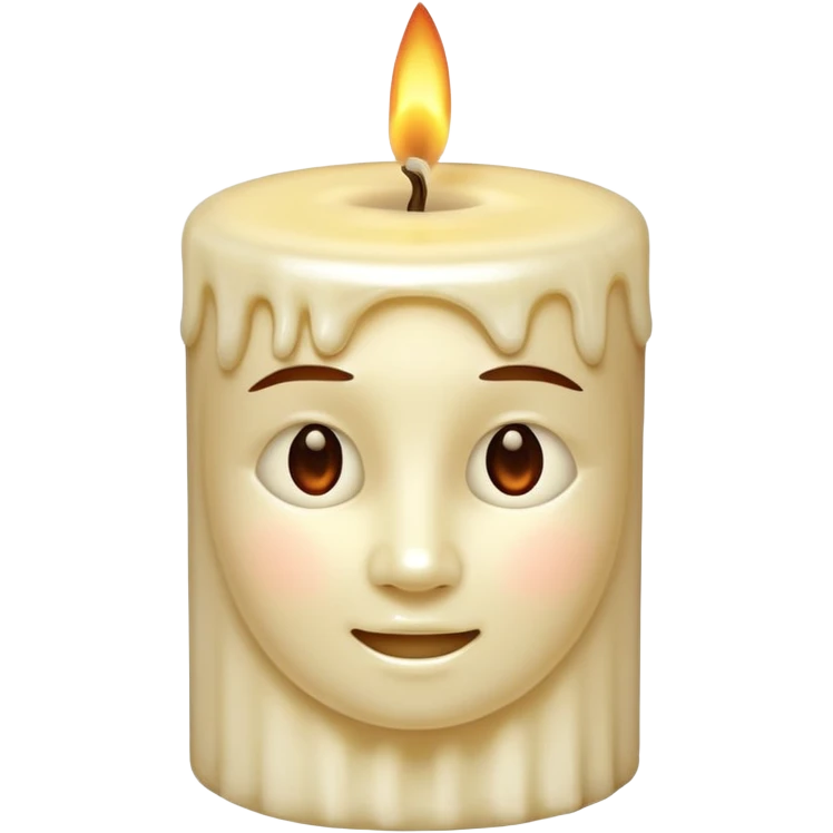 Candle with face emoji