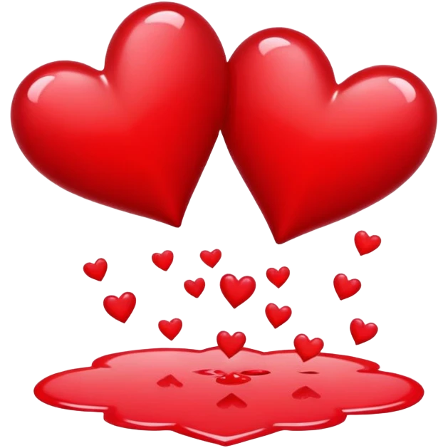 A puddle of hearts emoji