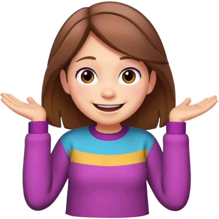 Mabel Pines from Gravity Falls, cartoon style emoji
