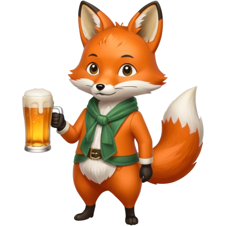 Un renard style manga qui tien une bierre marqué pmu-sama emoji