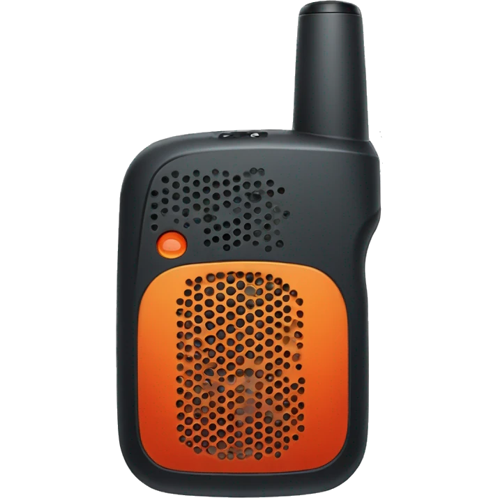 black walkie talkie with red-orange button on side emoji