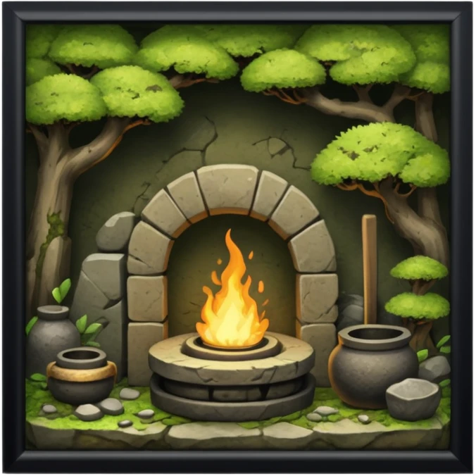 A Japanese stone forge emoji