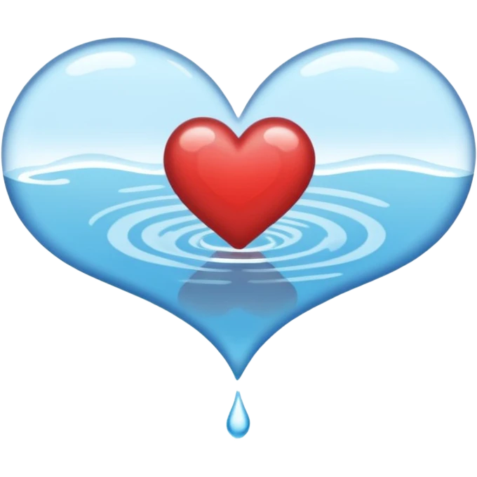 Puddle in the shape of a heart emoji