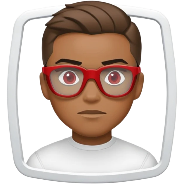 sam wilson, white frame red safety glasses from  from captain america: civil war emoji