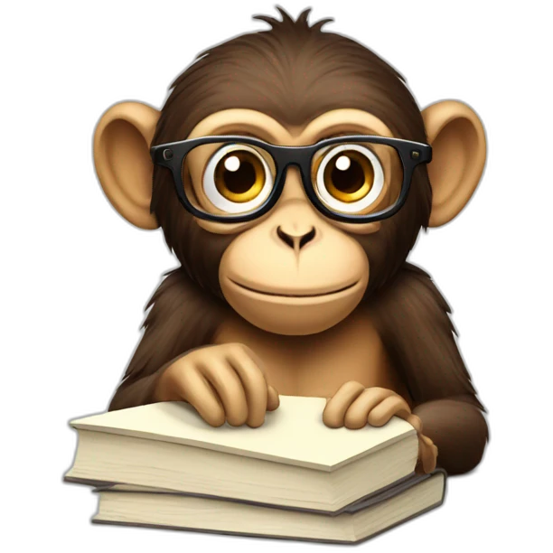 monkey glasses studying emoji