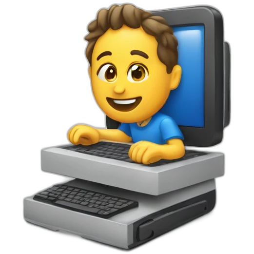 Ordinateur a côté d'un portable emoji