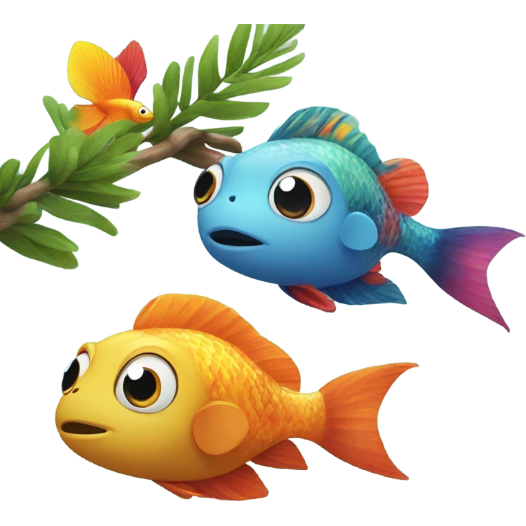 Fish and monkey  emoji