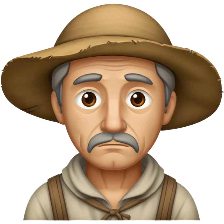 Peasant man sad emoji