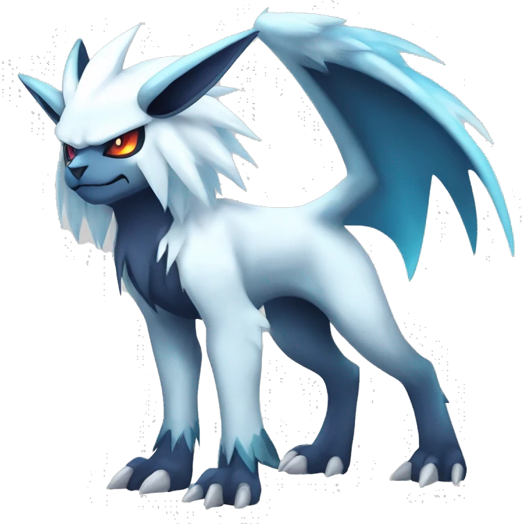 Edgy Cool Absol-Silvally-Vaporeon-Absol-Pokémon Full Body emoji