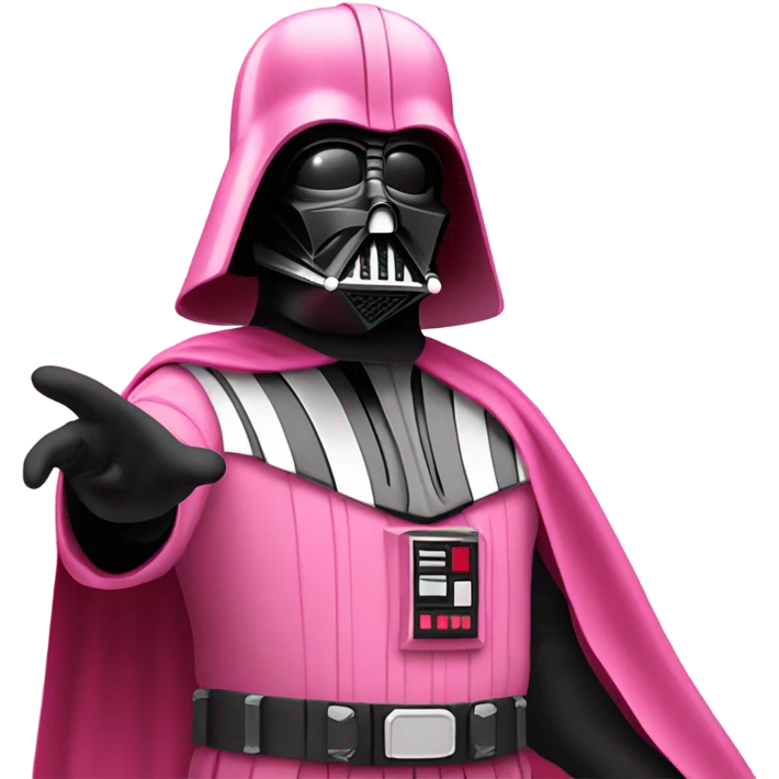 all pink suit darth vader with hand, upper body, must be all pink emoji